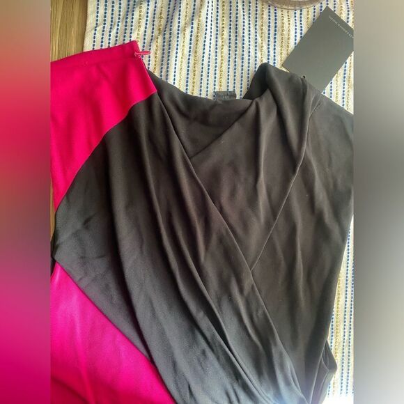 ALEXANDER WANG MIDI DRESS Black/pink Viscose Sleeveless Sz 4 NWT - Picture 8 of 16